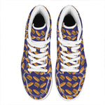 Hot Dog And Hamburger Pattern Print High Top Leather Sneakers