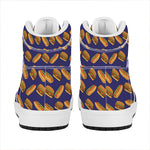 Hot Dog And Hamburger Pattern Print High Top Leather Sneakers