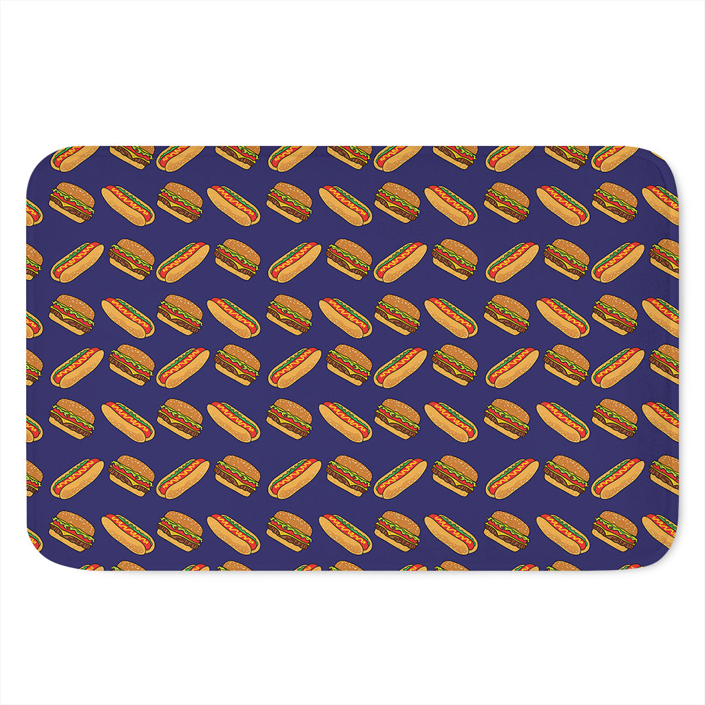 Hot Dog And Hamburger Pattern Print Indoor Door Mat