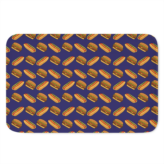 Hot Dog And Hamburger Pattern Print Indoor Door Mat