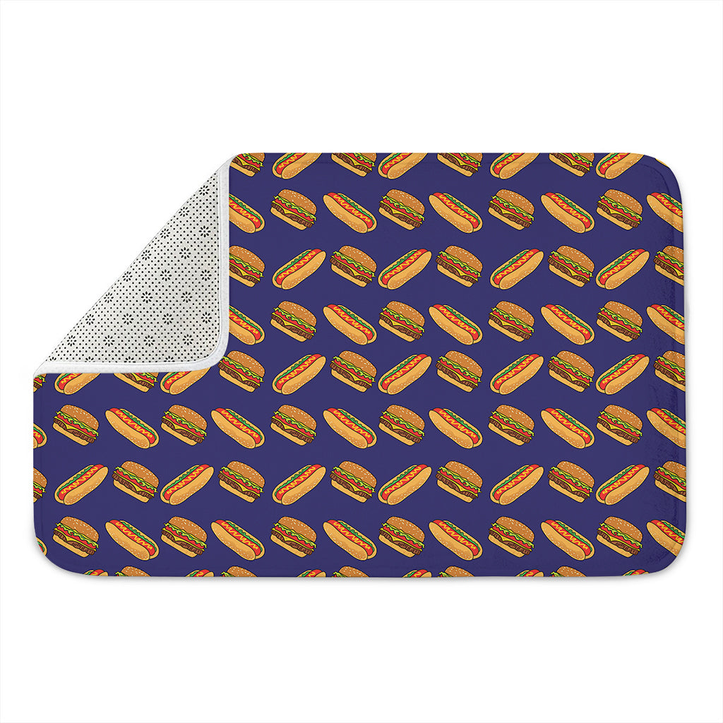 Hot Dog And Hamburger Pattern Print Indoor Door Mat