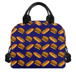 Hot Dog And Hamburger Pattern Print Insulated Lunch Bag