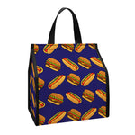 Hot Dog And Hamburger Pattern Print Insulated Lunch Tote