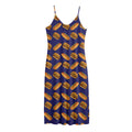 Hot Dog And Hamburger Pattern Print Jersey Midi Cami Dress