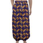 Hot Dog And Hamburger Pattern Print Lantern Pants
