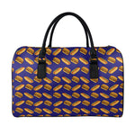 Hot Dog And Hamburger Pattern Print Leather Duffle Bag