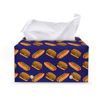 Hot Dog And Hamburger Pattern Print Leather Tissue Box Cover