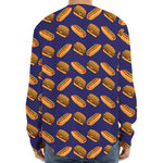 Hot Dog And Hamburger Pattern Print Long Sleeve Baseball Jersey