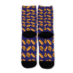 Hot Dog And Hamburger Pattern Print Long Socks