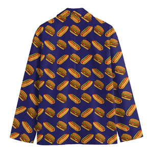 Hot Dog And Hamburger Pattern Print Men's Blazer