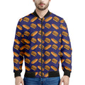 Hot Dog And Hamburger Pattern Print Men's Bomber Jacket