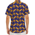 Hot Dog And Hamburger Pattern Print Men's Deep V-Neck Shirt