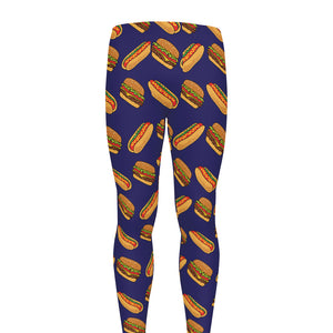 Hot Dog And Hamburger Pattern Print Men's leggings