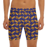 Hot Dog And Hamburger Pattern Print Men's Long Boxer Briefs