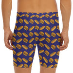 Hot Dog And Hamburger Pattern Print Men's Long Boxer Briefs