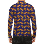 Hot Dog And Hamburger Pattern Print Men's Long Sleeve Rash Guard