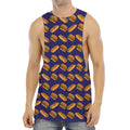 Hot Dog And Hamburger Pattern Print Men's Muscle Tank Top
