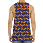 Hot Dog And Hamburger Pattern Print Men's Muscle Tank Top