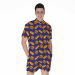 Hot Dog And Hamburger Pattern Print Men's Rompers