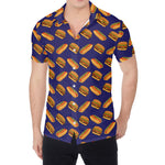 Hot Dog And Hamburger Pattern Print Men's Shirt