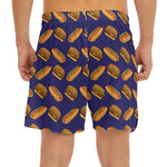 Hot Dog And Hamburger Pattern Print Men's Split Running Shorts