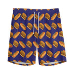Hot Dog And Hamburger Pattern Print Men's Sports Shorts