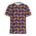 Hot Dog And Hamburger Pattern Print Men's Athletic T-Shirt
