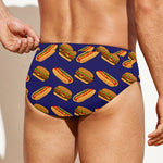 Hot Dog And Hamburger Pattern Print Men's Swim Briefs