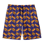 Hot Dog And Hamburger Pattern Print Men's Swim Trunks