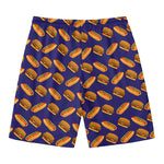 Hot Dog And Hamburger Pattern Print Men's Swim Trunks