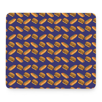 Hot Dog And Hamburger Pattern Print Mouse Pad