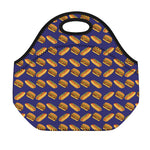 Hot Dog And Hamburger Pattern Print Neoprene Lunch Bag