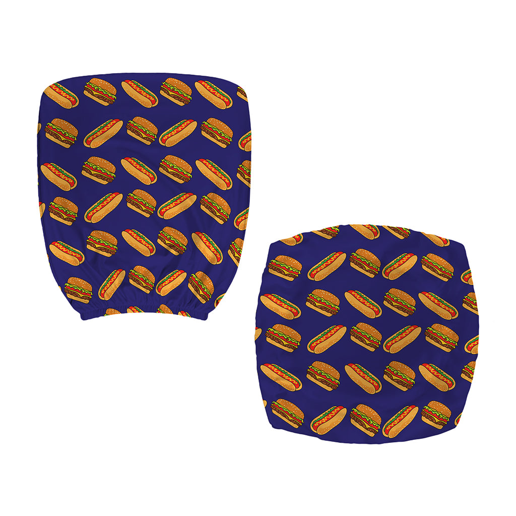 Hot Dog And Hamburger Pattern Print Office Chair Cover