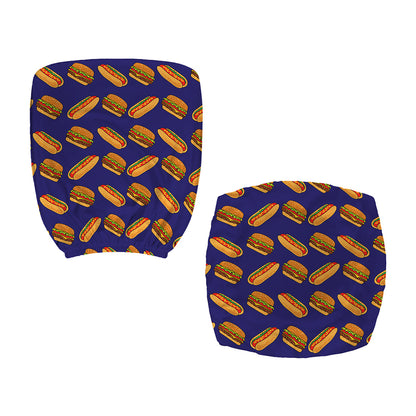 Hot Dog And Hamburger Pattern Print Office Chair Cover