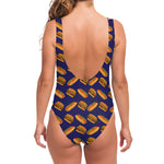 Hot Dog And Hamburger Pattern Print One Piece Swimsuit