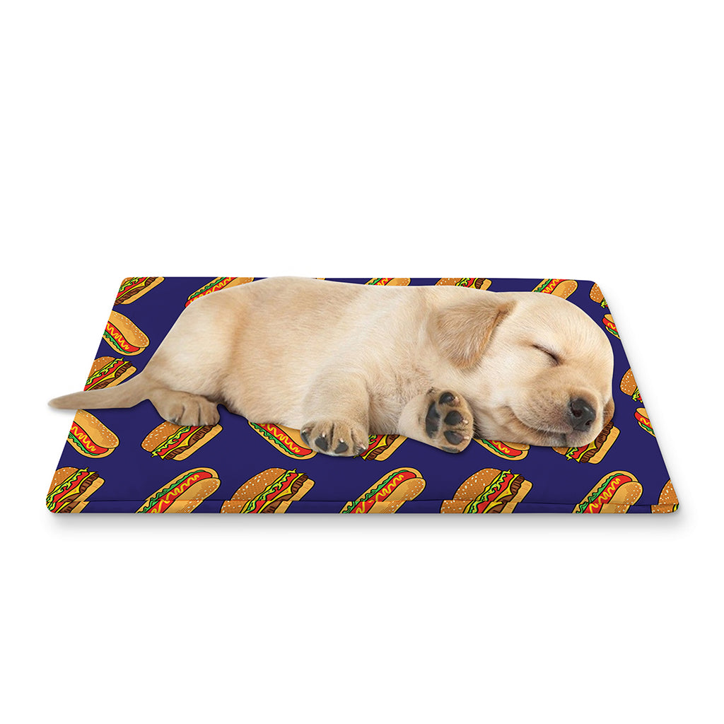 Hot Dog And Hamburger Pattern Print Pet Cooling Mat Cover
