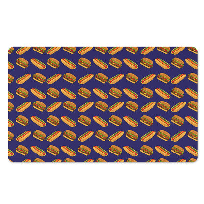Hot Dog And Hamburger Pattern Print Polyester Doormat
