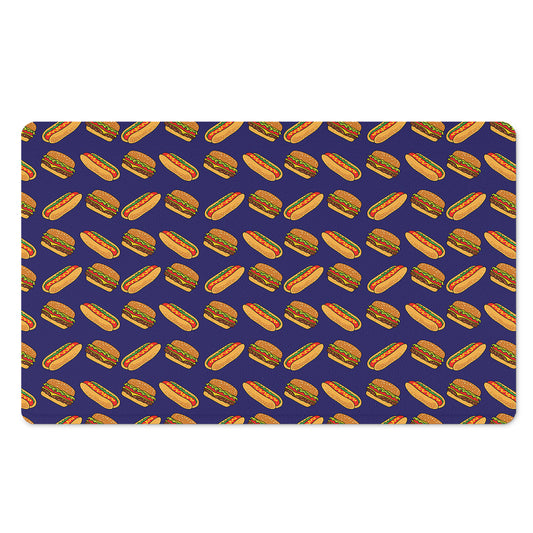 Hot Dog And Hamburger Pattern Print Polyester Doormat