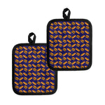 Hot Dog And Hamburger Pattern Print Pot Holders