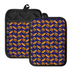 Hot Dog And Hamburger Pattern Print Pot Holders With Pocket