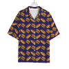 Hot Dog And Hamburger Pattern Print Rayon Hawaiian Shirt