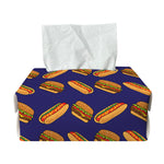Hot Dog And Hamburger Pattern Print Rectangle Tissue Box Cover