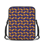 Hot Dog And Hamburger Pattern Print Rectangular Crossbody Bag