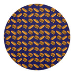 Hot Dog And Hamburger Pattern Print Round Blanket