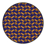 Hot Dog And Hamburger Pattern Print Round Floor Mat