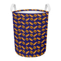 Hot Dog And Hamburger Pattern Print Round Laundry Basket