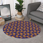 Hot Dog And Hamburger Pattern Print Round Rug