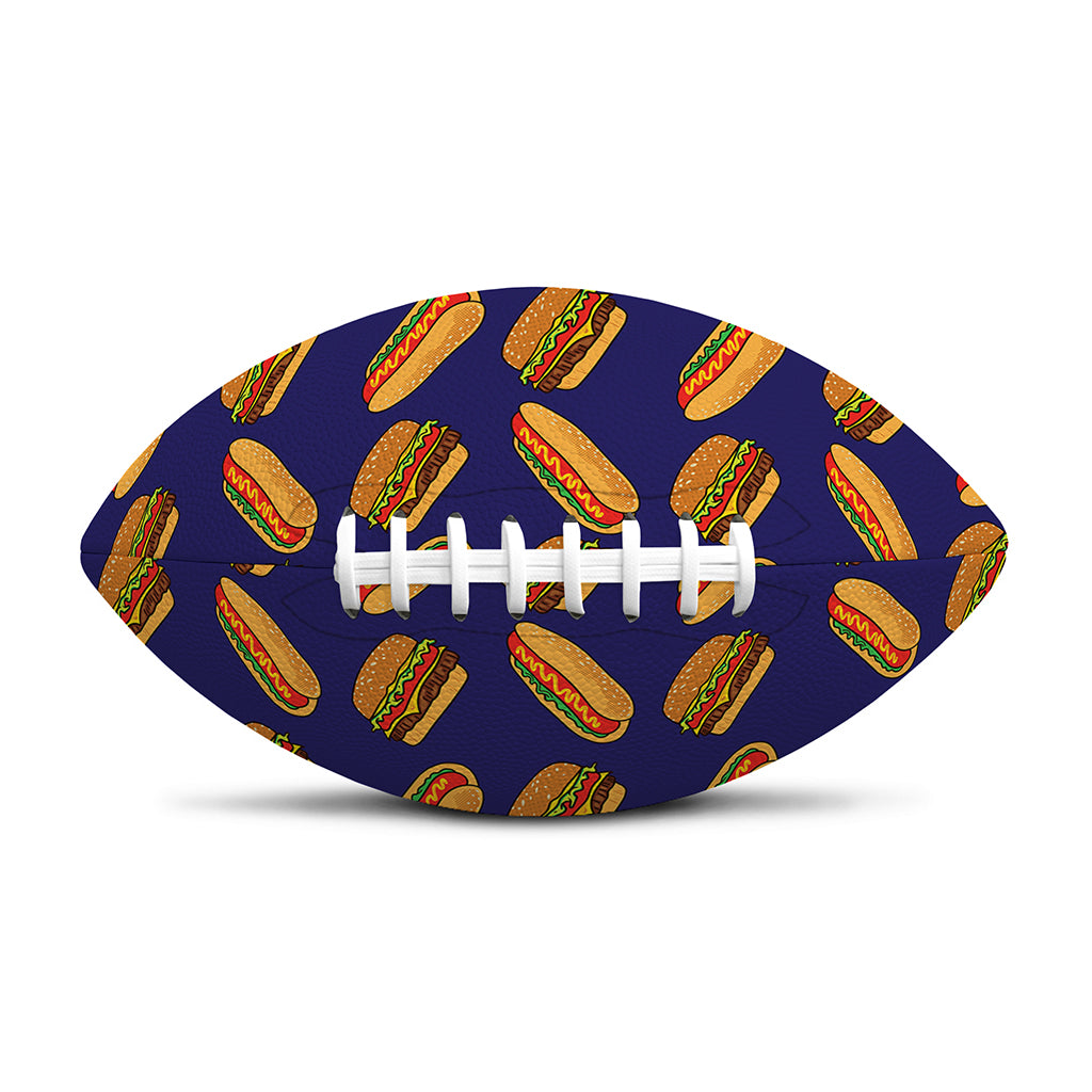 Hot Dog And Hamburger Pattern Print Rugby Ball