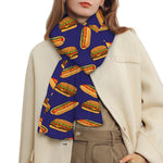 Hot Dog And Hamburger Pattern Print Scarf