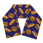 Hot Dog And Hamburger Pattern Print Scarf